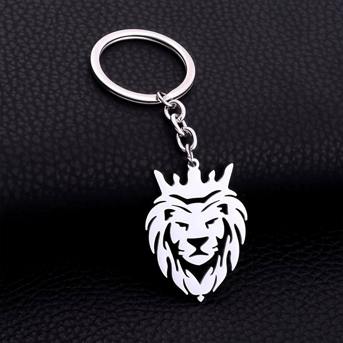 Stylish Metal Lion Head Keychain (1 Pc)