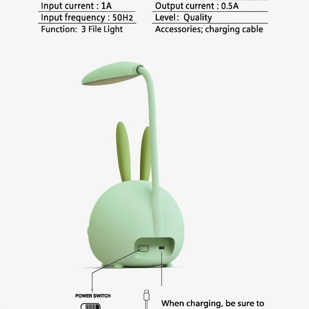 Bunny LED Desk Lamp – Adjustable Neck with USB Charging by WGM